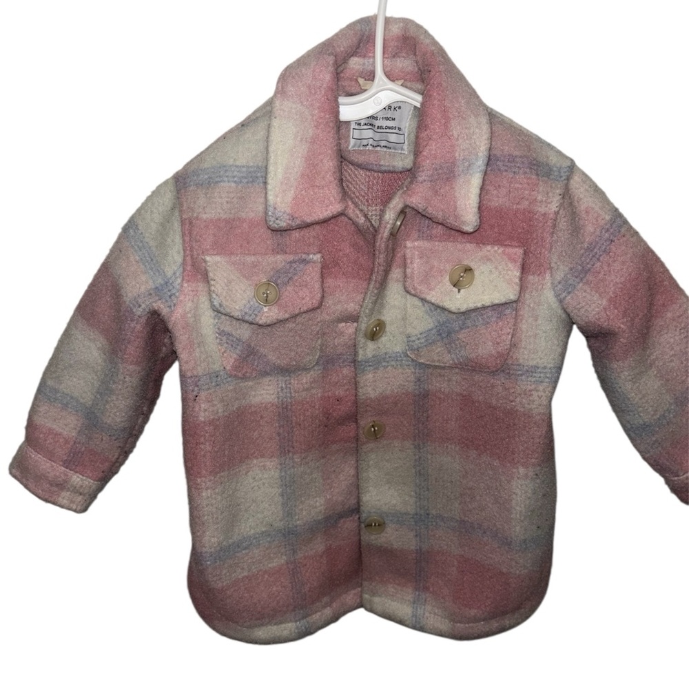 Primark Pink and Cream Plaid Kids Jacket